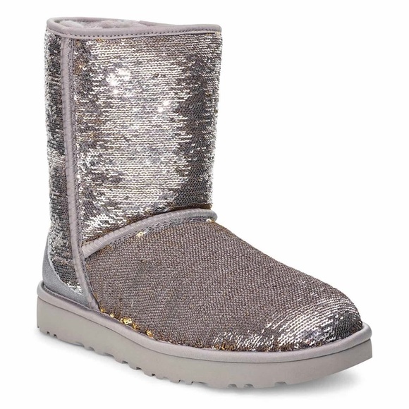 New UGG Classic Short cosmos sequin shearling boot - Picture 2 of 8